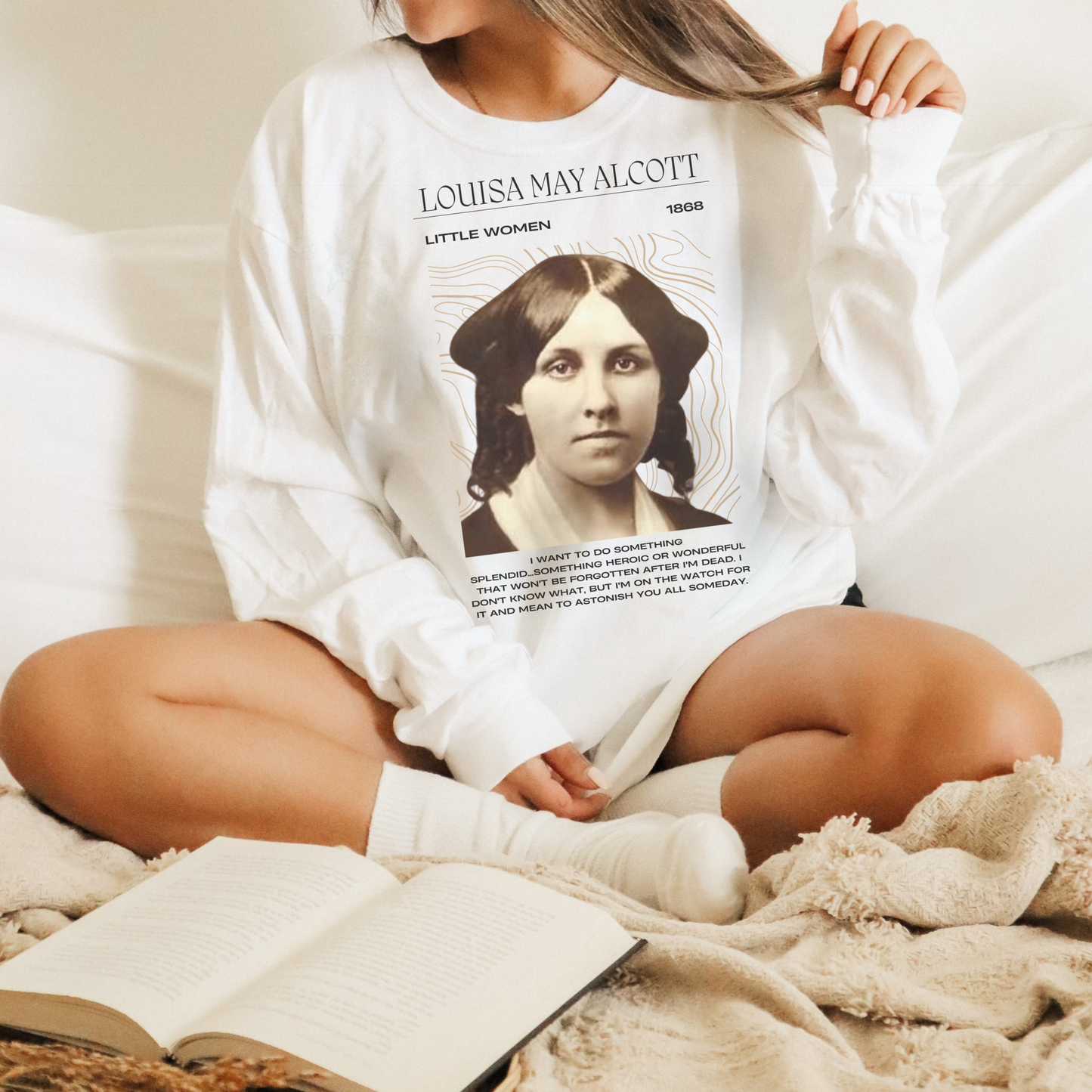 Louisa May Alcott Unisex Jersey Long Sleeve Shirt